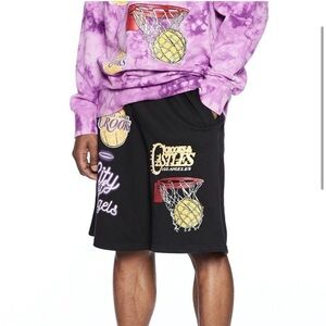 Crooks & Castle City Series Lakers shorts